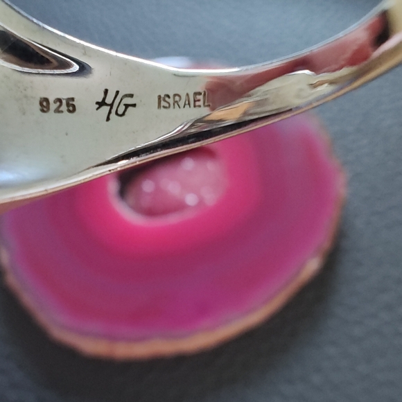 Designer HG Hagit Gorali 925 Drusy ring size 10 Israel - Picture 5 of 11